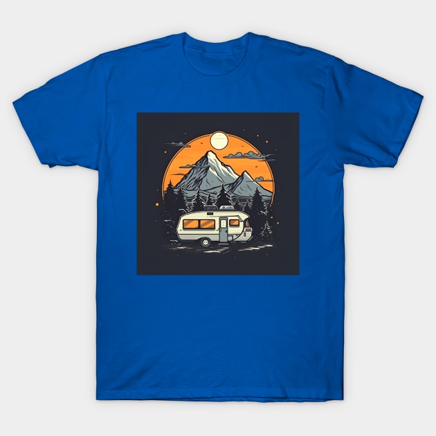 Van Life Glamping Digital Nomad T-Shirt by Grassroots Green